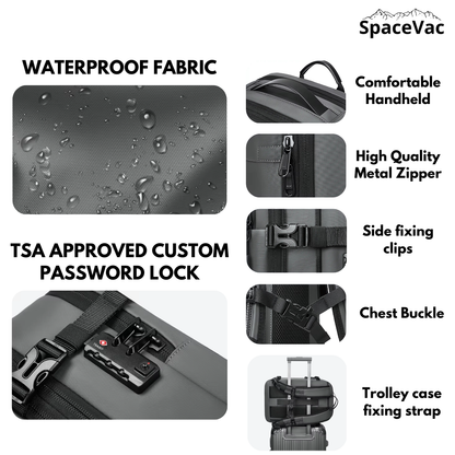Men's Smart Travel Backpack with Vacuum Compression & Laptop Compartment