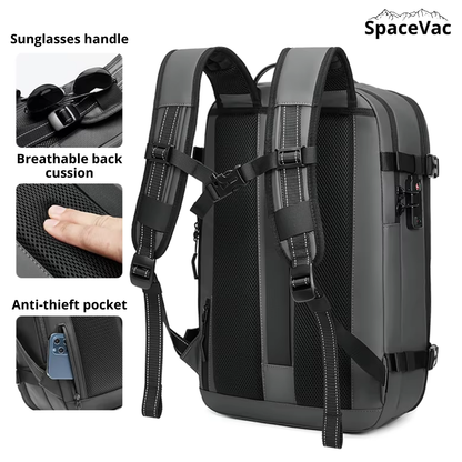 Men's Smart Travel Backpack with Vacuum Compression & Laptop Compartment